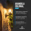 Arandela Colonial 4V 9 4 Faces 02