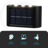 Arandela Solar Slim 2 Focos com Sensor Ponente SOLAR2F 04