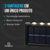 Arandela Solar Slim 2 Focos com Sensor Ponente SOLAR2F 05