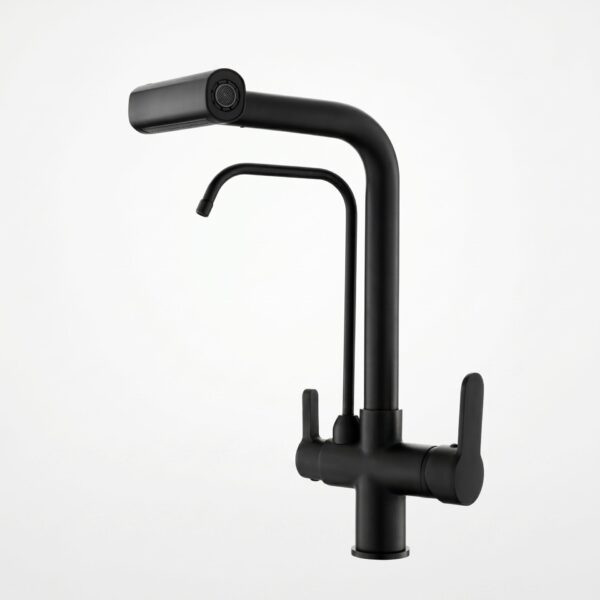 Torneira Gourmet Monocomando com Filtro e Ducha Extensível 360 YS-J9 Preto Fosco 1 YS J9 2 1
